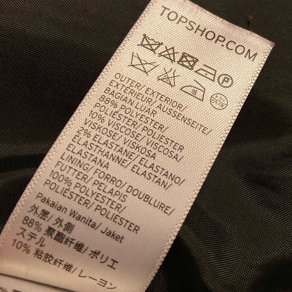 TOPSHOP black fitted winter coat with zip. - Picture 7 of 7